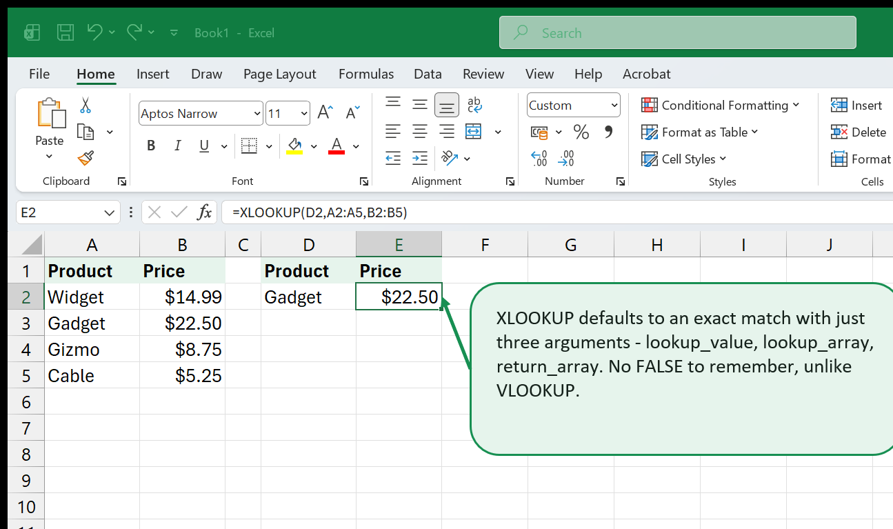 XLOOKUP for account lookups